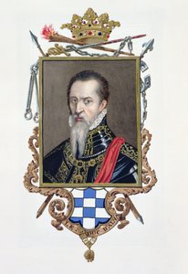 Ferdinand Alvarez de Toledo Alva herceg portréja az Erzsébet királynő udvarának emlékirataiból, 1825-ben (wc és gouache papíron)